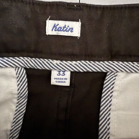 Katin Chino Pants 33x30 Dark Green Mens Performance Canvas Casual Stretch Pocket - Picture 9 of 10